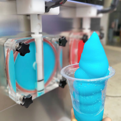 Beli 2 Rasa Mesin Slush Baru Dengan Cahaya LED Koktail Beku Margarita Granita Smoothies Mesin Slushy pembuatan online