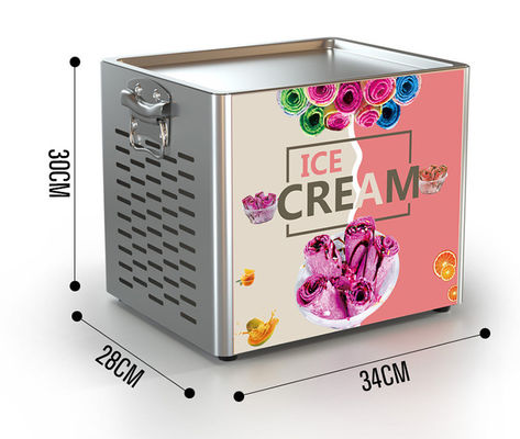 Beli Komersial Ice Roll Maker Campurkan Mesin Es Krim Goreng Baja Rustless Dengan Pan persegi tunggal pembuatan online