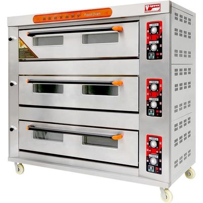 Beli Restoran Baking Baja tahan karat Oven Listrik Untuk Pizza Roti Baking Komersial 3 Deck pembuatan online