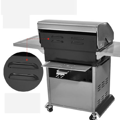 Beli 4 Pembakar Gas vertikal atau Batubara BBQ Grill Outdoor Home Garden Penggunaan pembuatan online
