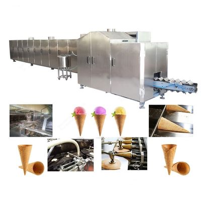 Beli Otomatis es krim kerucut lini produksi stainless steel 6500-7000PCS/H pembuatan online