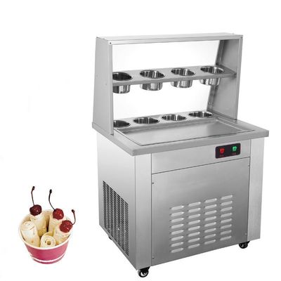 Thai Square digulung pembuat es krim Yogurt Maker Mesin dengan Scraper