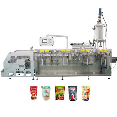 Stand Up Pouch Mesin kemasan horisontal otomatis penuh Pengisian jus buah lini produksi