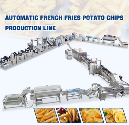 200 KG Full Automatic Quick Frozen French Fries Line Produksi 304 Food Grade Stainless Steel